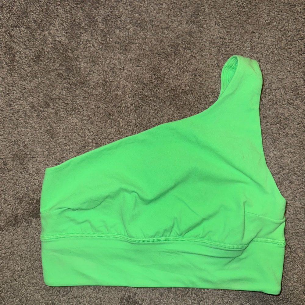 lululemon athletica Neon Lime One-Shoulder Sports Bra